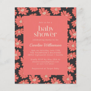 Budget Boho Botanical Flowers Navy Red Baby shower