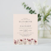 Budget Boho Bourgogne Bloemen Blush bruiloft Uitno (Staand voorkant)