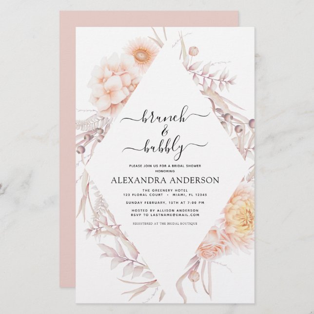 Budget Boho Brunch & Bubble Vrijgezellenfeest (Voorkant / Achterkant)