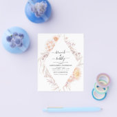 Budget Boho Brunch & Bubbly Bruidsuitnodiging  Flyer (Enkel)