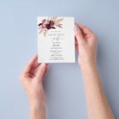 Budget Boho Burgundy & Pink Floral Gradual Party Flyer (Hand)