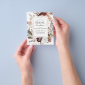 Budget Boho Burgundy Vrijgezellenfeest Luncheon Flyer (Hand)