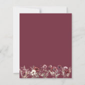 Budget Boho Burgundy Wilde Bloemen Trouw Uitnodigi (Achterkant)