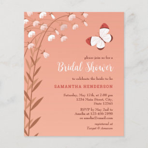 Budget Boho Butterfly Bridal Shower Uitnodiging