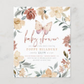 Budget Boho Butterfly Wildflower Girl Baby shower (Voorkant)