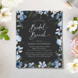 Budget Boho Charcoal Bridal Brunch Uitnodiging