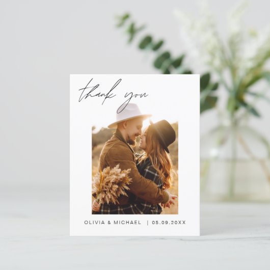 Budget Boho Chic bruiloft Dank u kaarten (Staand voorkant)