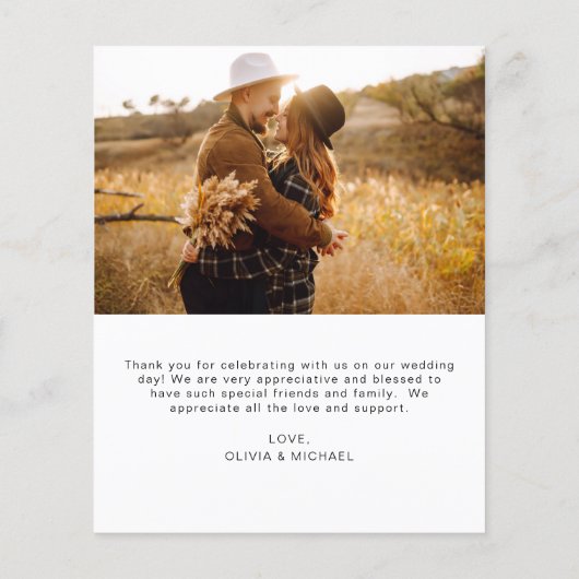 Budget Boho Chic bruiloft Dank u kaarten (Achterkant)