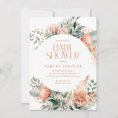 Budget Boho Chic Floral Botanical Baby shower Kaart (Voorkant)