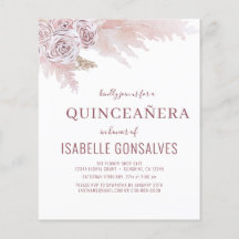 Budget Boho Chic QUINCEAÑERA Feest Uitnodiging 