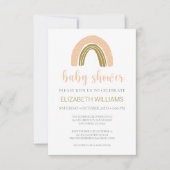 Budget Boho Chic Rainbow Pink Gold Baby shower Kaart (Voorkant)