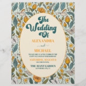 Budget Boho Chic Retro Kleurrijke Bloemige Bruilof Flyer (Voorkant)