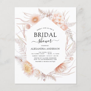 Budget Boho Chic Stof Roze Woestijn Bruiloft Flyer