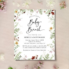 Budget Boho Chic Wildebloem Baby Brunch Uitnodigin