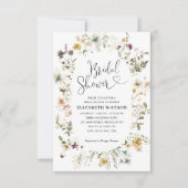 Budget Boho Chic Wildebloem Bruiloft Feest Notitiekaartje (Voorkant)