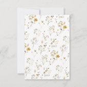 Budget Boho Chic Wildebloem Bruiloft Feest Notitiekaartje (Achterkant)