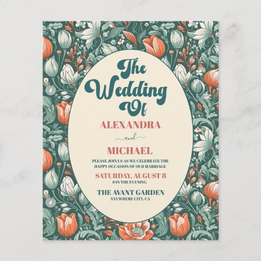 Budget Boho chique retro kleurrijke bloemenbruilof (Voorkant)