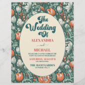 Budget Boho chique retro kleurrijke bloemenbruilof Flyer