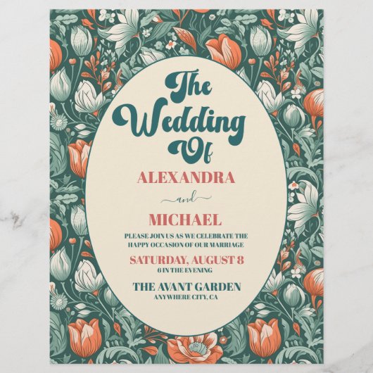 Budget Boho chique retro kleurrijke bloemenbruilof Flyer (Voorkant)