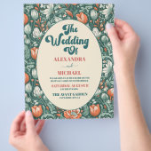 Budget Boho chique retro kleurrijke bloemenbruilof Flyer