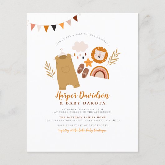 Budget Boho Clothes & Rainbow Boy Baby shower (Voorkant)