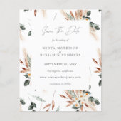 Budget Boho Copper & Beige Floral sparen de Datum Flyer (Voorkant)
