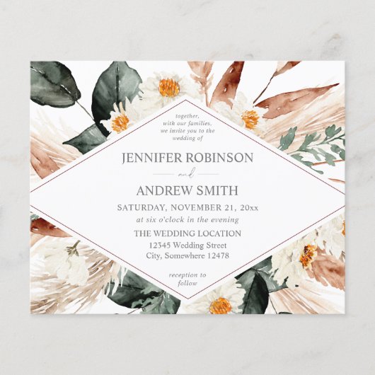 Budget Boho Copper Pampas Grass Wedding 2 (Voorkant)