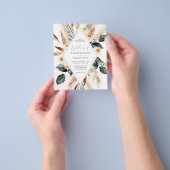 Budget Boho Copper Pampas Grass Wedding Flyer (Hand)