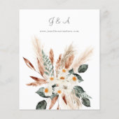Budget Boho Copper Pampas Grass Wedding Flyer (Achterkant)