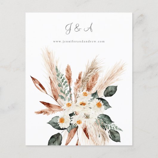 Budget Boho Copper Pampas Grass Wedding V3 Flyer (Achterkant)