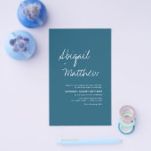 Budget Boho Dark Blauwgroen Uitnodiging tot bruilo Flyer (Enkel)