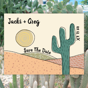 Budget Boho Desert Cactus Save The Date Uitnodigin Briefkaart