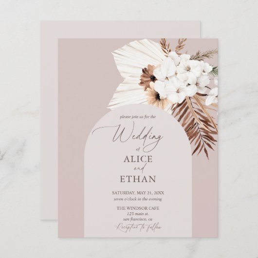 Budget Boho Dried Palm Leaves Wedding (Voorkant / Achterkant)