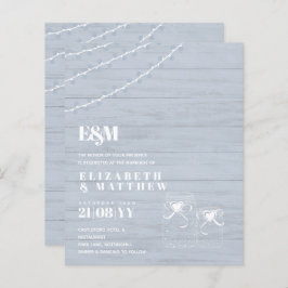BUDGET BOHO Dusty Blue Driftwood MasonJars Wedding