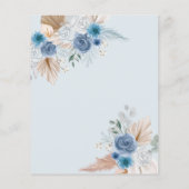 Budget Boho Dusty Blue Pampas Sweet 16 Uitnodiging (Achterkant)