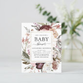 Budget Boho Dusty Pink Baby shower Uitnodiging (Staand voorkant)