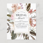 Budget Boho Dusty Pink Burgundy Vrijgezellenfeest Flyer (Voorkant)