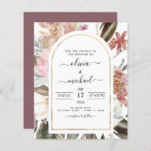 Budget Boho Dusty Pink Burgundy Weddenschap (Voorkant / Achterkant)