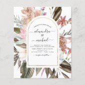 Budget Boho Dusty Pink Burgundy Weddenschap (Voorkant)