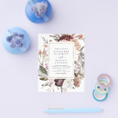 Budget Boho Dusty Pink Burgundy Weddenschap Flyer (Enkel)