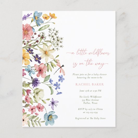 Budget Boho Een Kleine Wildflower Meisje Baby show (Voorkant)