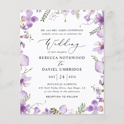 Budget Boho Elegant Paarse Wedding (Voorkant)