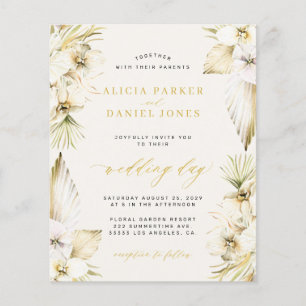 Budget boho elegante witte orchidee tropische brui flyer