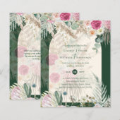 BUDGET BOHO Emerald Green BOHO Floral Pink Weddens (Voorkant / Achterkant)