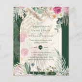 BUDGET BOHO Emerald Green BOHO Floral Pink Weddens (Voorkant)