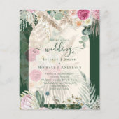 BUDGET BOHO Emerald Green BOHO Floral Pink Weddens Flyer (Voorkant)
