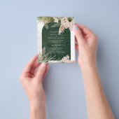 BUDGET BOHO Emerald Green Pampas Grass Wedding Flyer (Hand)