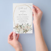 Budget Boho Eucalyptus & Beige Floral Weddenschap  Flyer (Hand)
