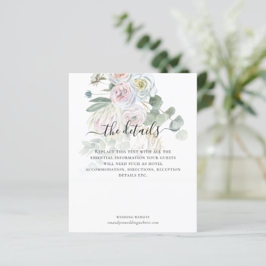Budget Boho Eucalyptus Florals Weddenschap Details (Staand voorkant)