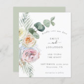 Budget Boho Eucalyptus Florals Weduwsdatum (Voorkant / Achterkant)